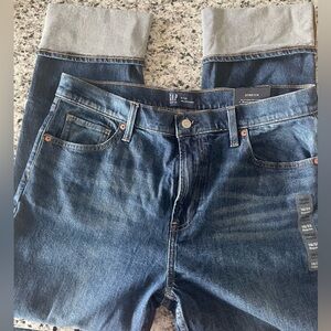 NWT GAP ‘90s Straight High Waist Jeans Medium Wash Stretch Denim